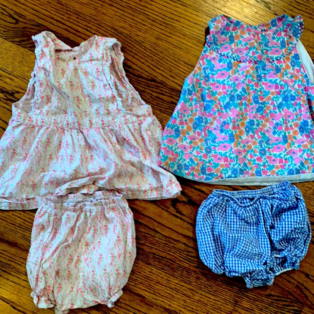 2 Red Beans Custom Dress & Bloomer Sets